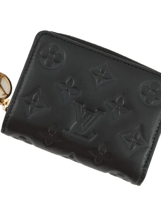Louis Vuitton Bifold Wallet Lamb Leather Monogram Pattern Noir Black - Picture 1 of 10